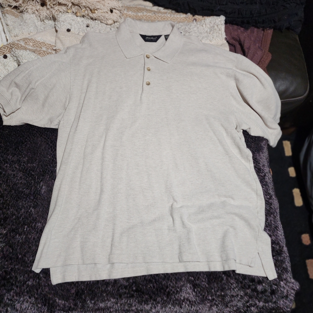 Eddie Bauer Polo Off White Mens Size XL Golf Sport